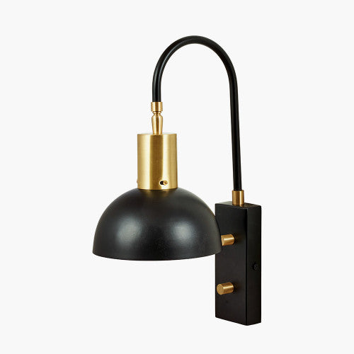 Mayfair Matt Black Domed Task Wall Light - TheArtistsQuarter