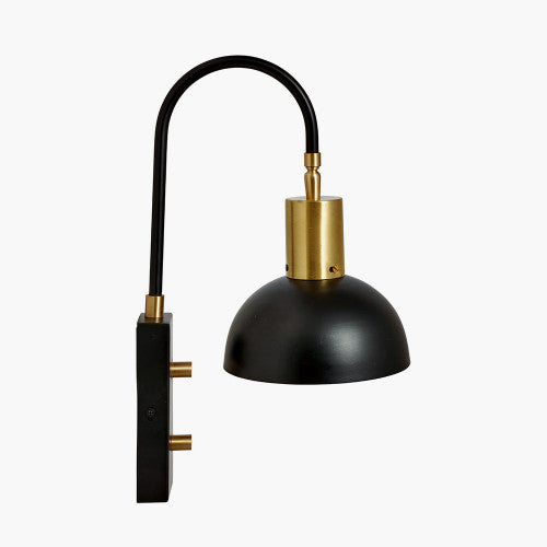 Mayfair Matt Black Domed Task Wall Light - TheArtistsQuarter