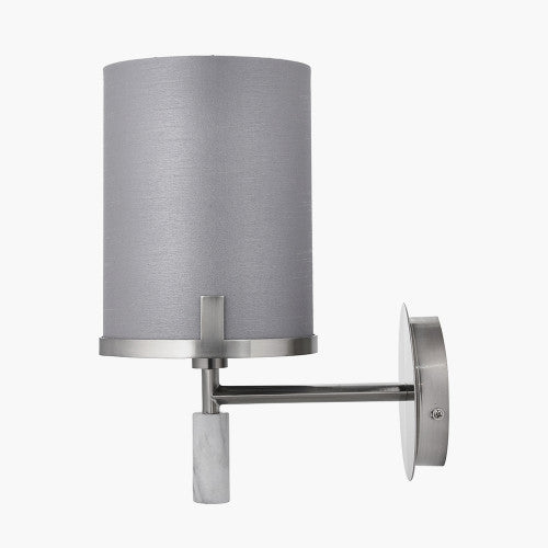 Midland Brushed Nickel and Grey Marble Effect Wall Light - TheArtistsQuarter