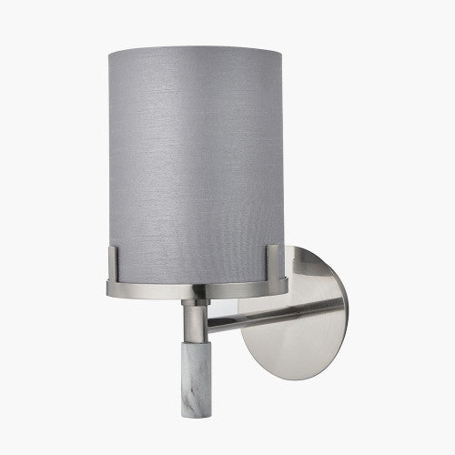 Midland Brushed Nickel and Grey Marble Effect Wall Light - TheArtistsQuarter