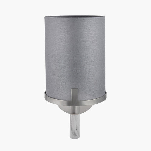 Midland Brushed Nickel and Grey Marble Effect Wall Light - TheArtistsQuarter