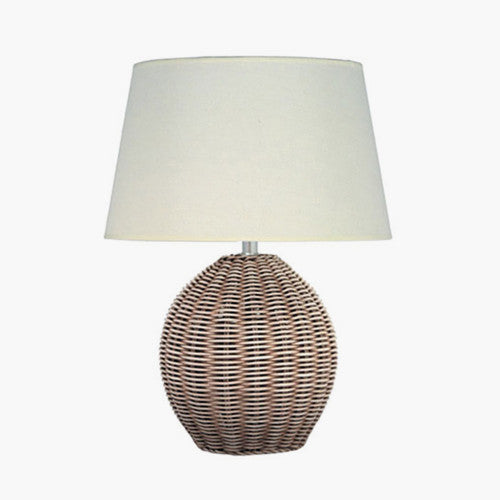 Raffles Small Rattan Cream Wash Table Lamp - TheArtistsQuarter