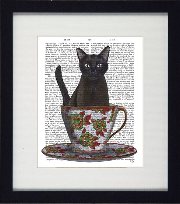 Funky Cats II (Cat in teacup) Picture - TheArtistsQuarter
