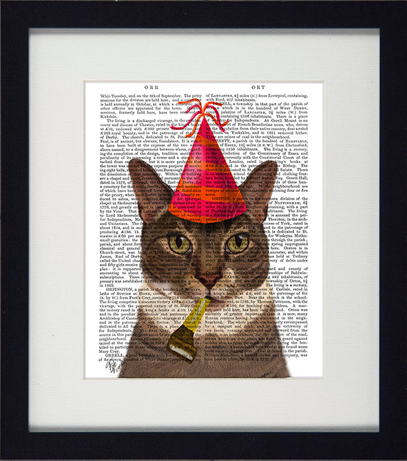 Funky Cats III (red party hat) Picture - TheArtistsQuarter