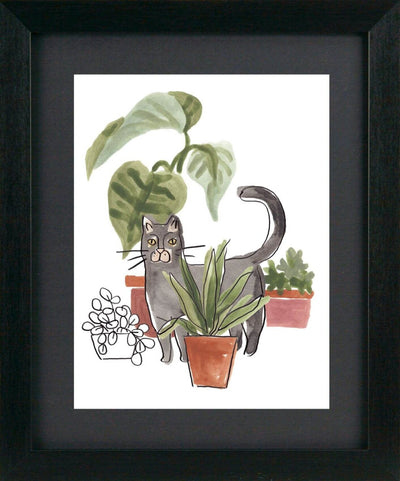 Purrfect Plants I By June Erica Vess - TheArtistsQuarter