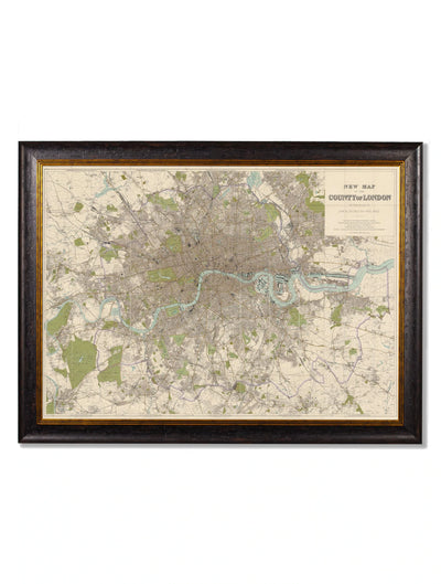 C.1905 COUNTY MAP OF LONDON - TheArtistsQuarter