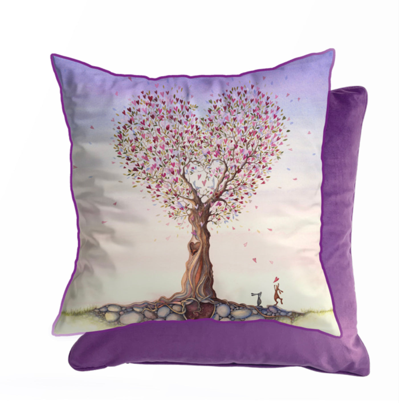 Love Tree Cushion By Catherine Stephenson **TO CLEAR** - TheArtistsQuarter
