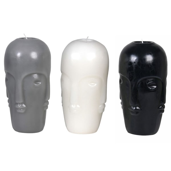 Set of 3 Large Multi Face Candles - TheArtistsQuarter