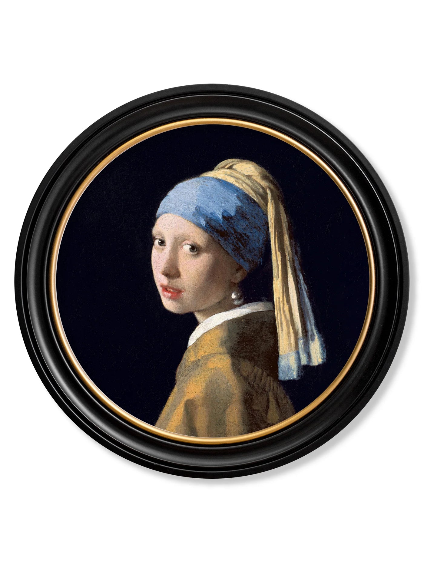 Girl With A Pearl Earring By Jan Vermeer (Round Frame) - TheArtistsQuarter