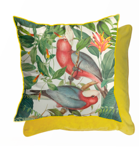 Tropical Birds Cushion By Andrea Haase - TheArtistsQuarter
