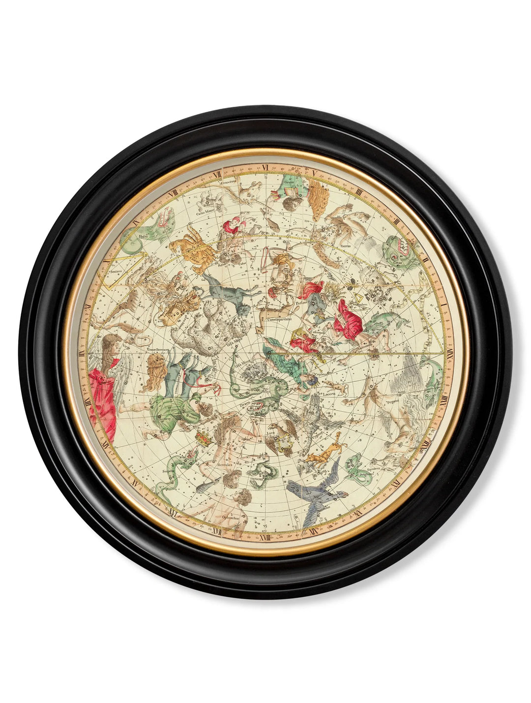 c.1820 Map of Constellations - Round Frame - TheArtistsQuarter