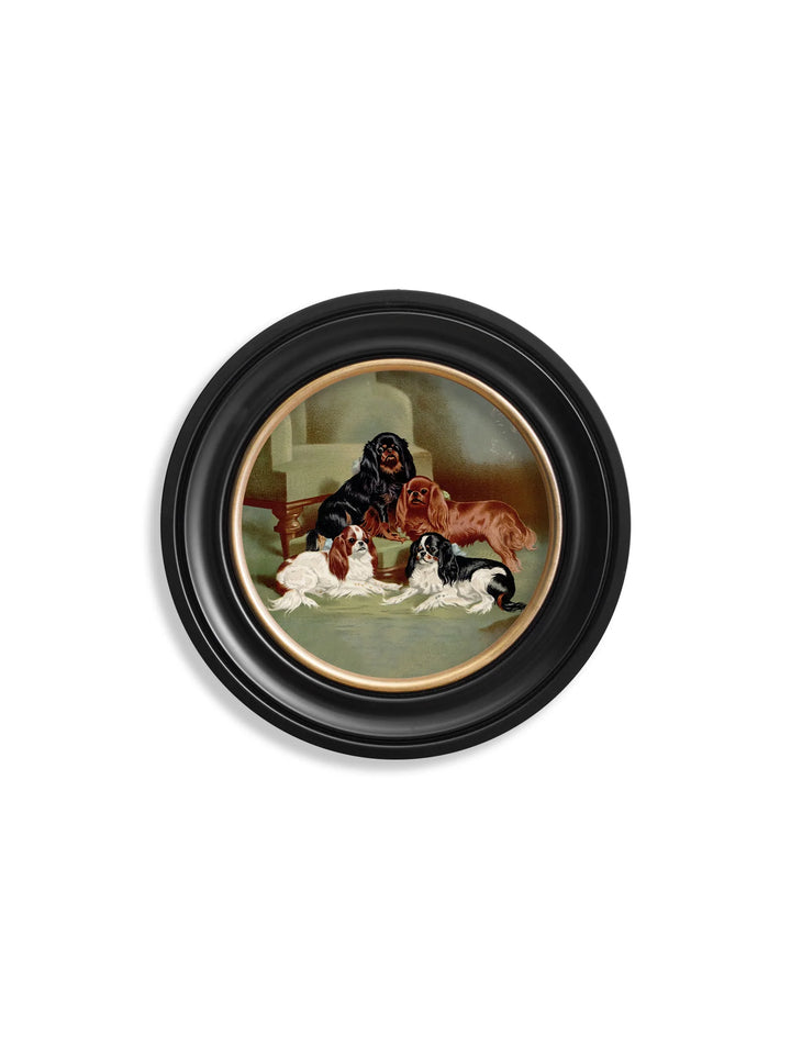 c.1881 Dogs - Round Frame - TheArtistsQuarter