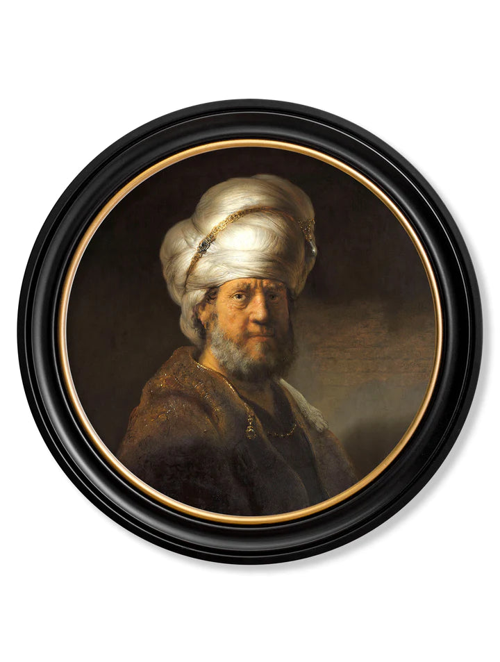 c.17th Century Rembrandts Orient (Round Frame) - TheArtistsQuarter