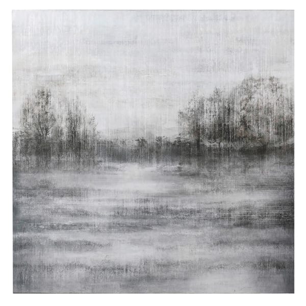 Grey River Scene Oil Painting - TheArtistsQuarter