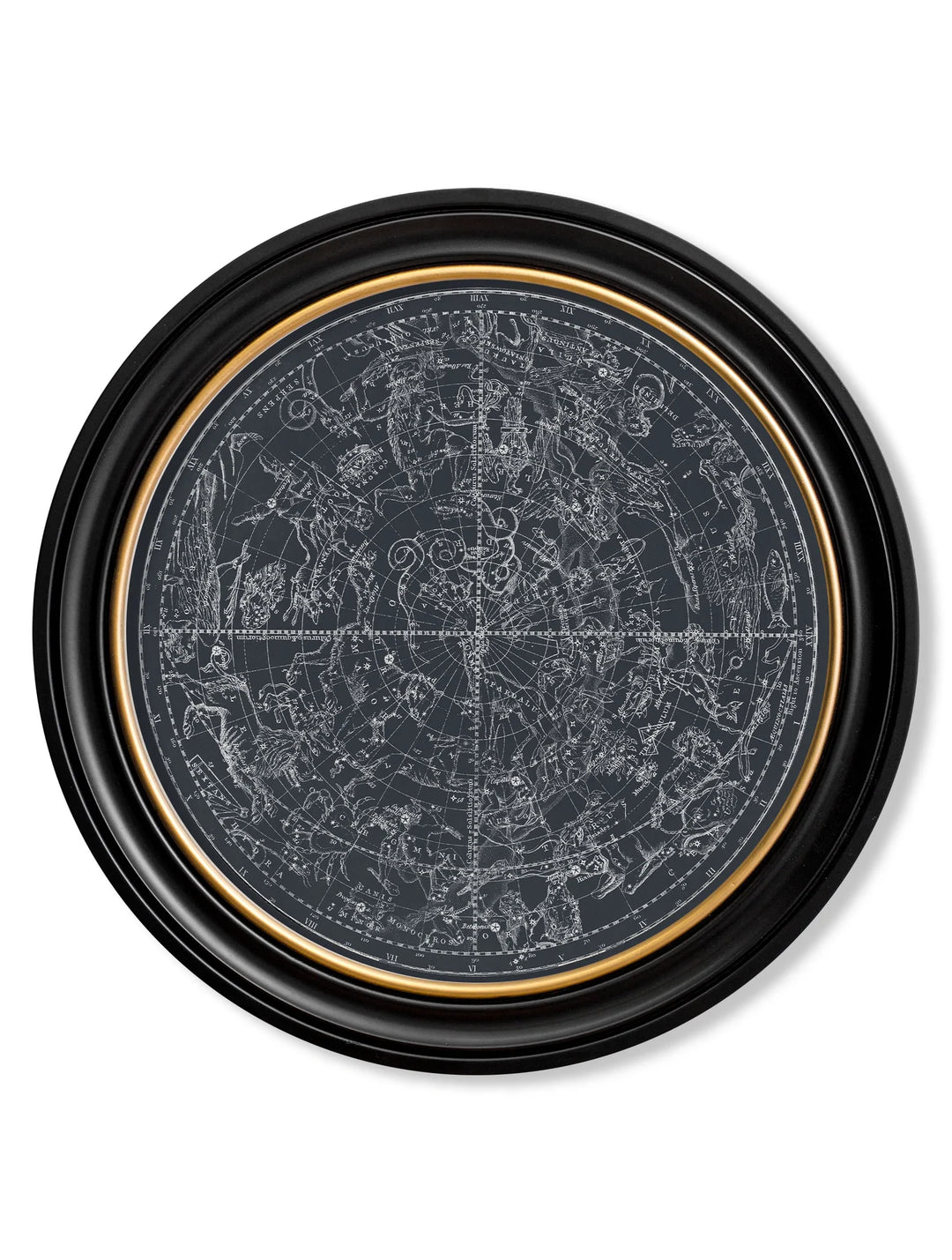 c.1800 Map of Constellations - Round Frame - TheArtistsQuarter