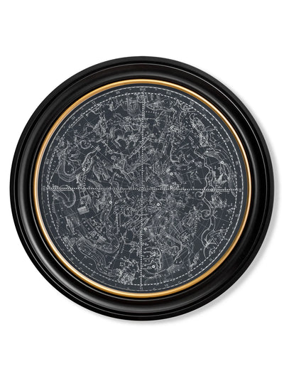 C.1800 MAP OF CONSTELLATIONS - ROUND FRAME - TheArtistsQuarter