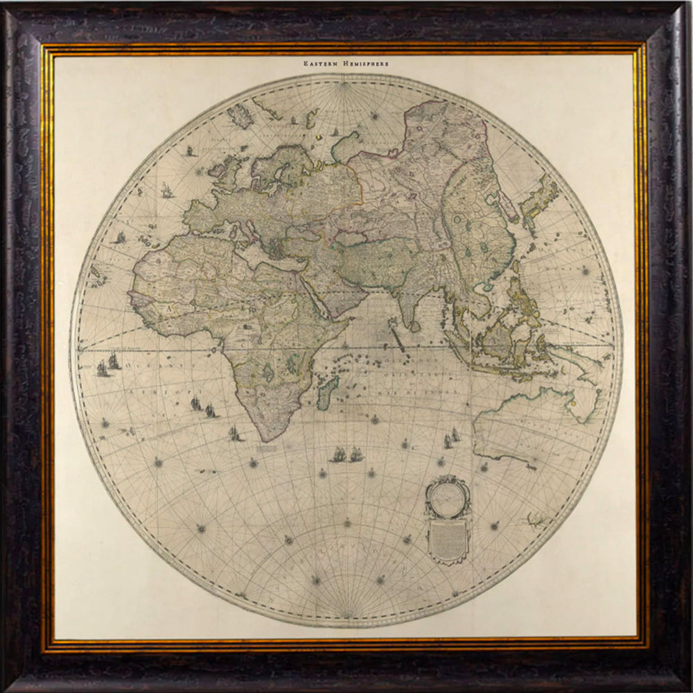 c.1660 Map of the World in Two Hemispheres - TheArtistsQuarter