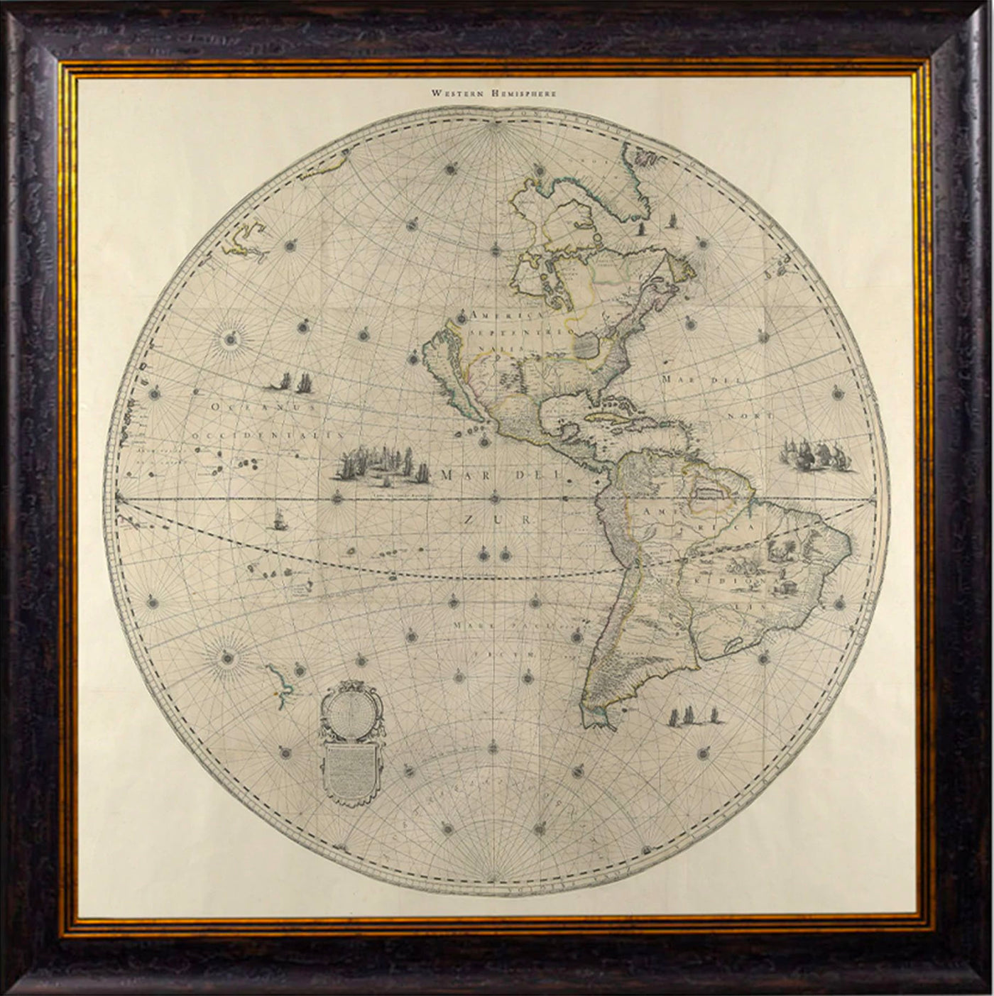 C.1660 MAP OF THE WORLD IN TWO HEMISPHERES - TheArtistsQuarter