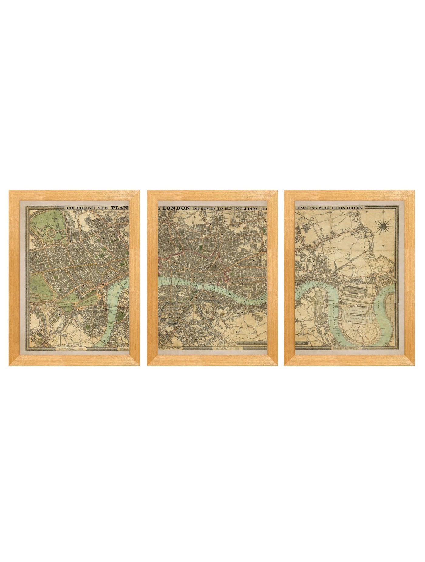 C.1827 LONDON TRIPTYCH MAP - TheArtistsQuarter