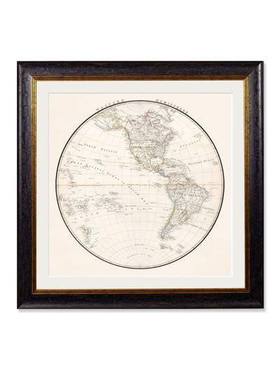 C.1838 WORLD MAP HEMISPHERES - TheArtistsQuarter