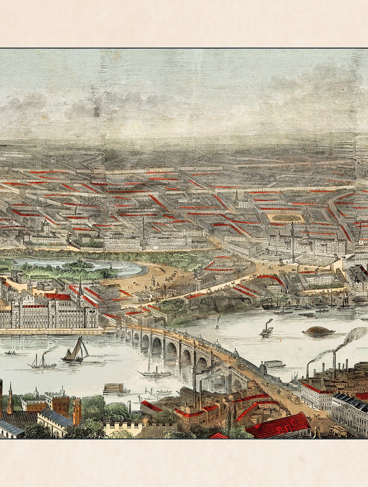 c.1845 Panoramic View of London and the River Thames - TheArtistsQuarter