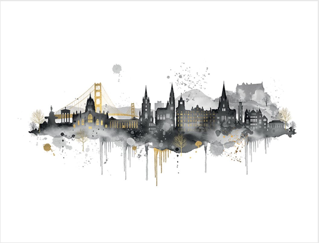 Edinburgh Skyline By Summer Thornton - TheArtistsQuarter