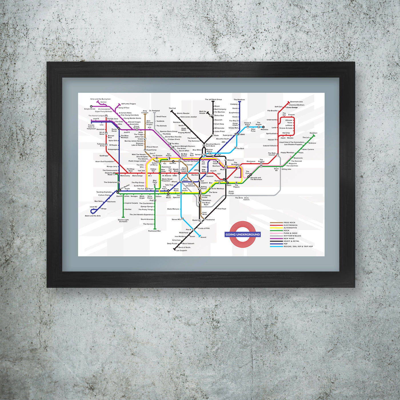 Going Underground - A Music Map of Great British Bands - TheArtistsQuarter