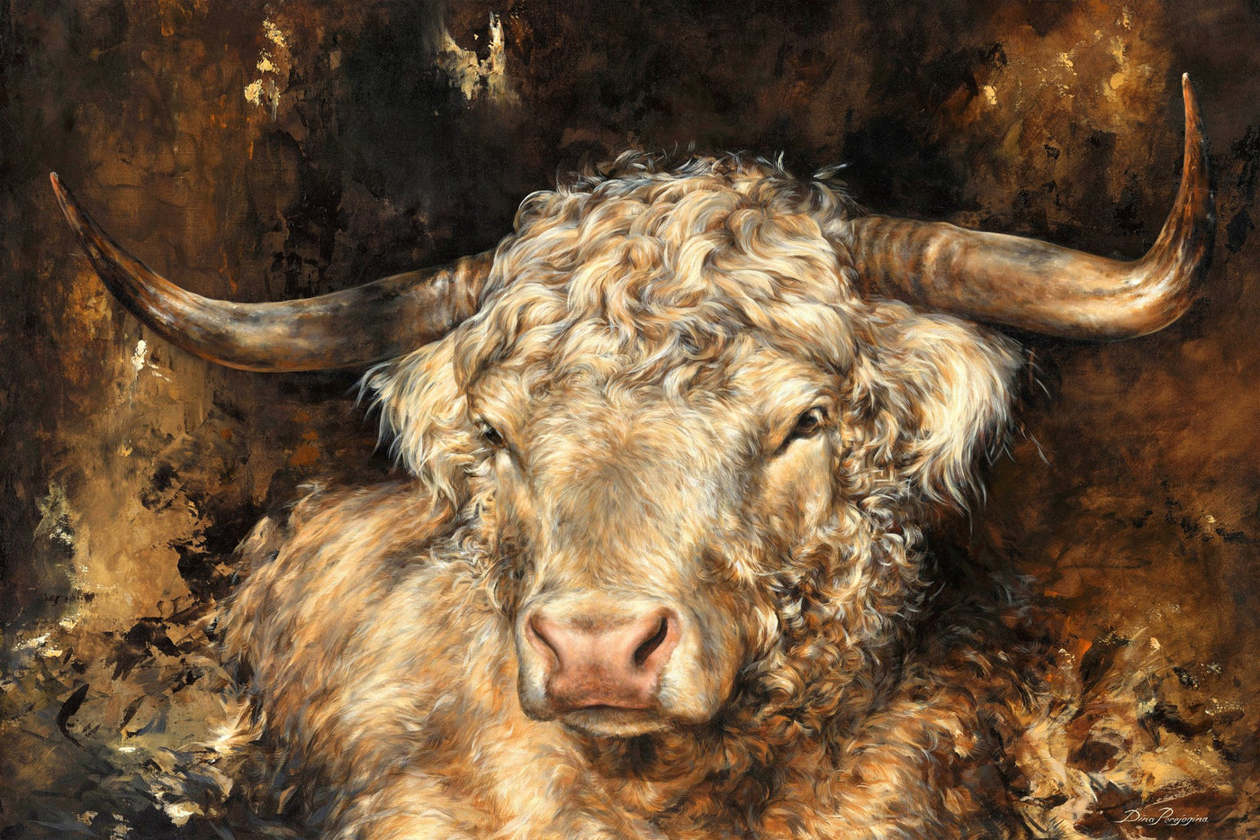 Golden Bull Bull By Dina Perejogina - TheArtistsQuarter