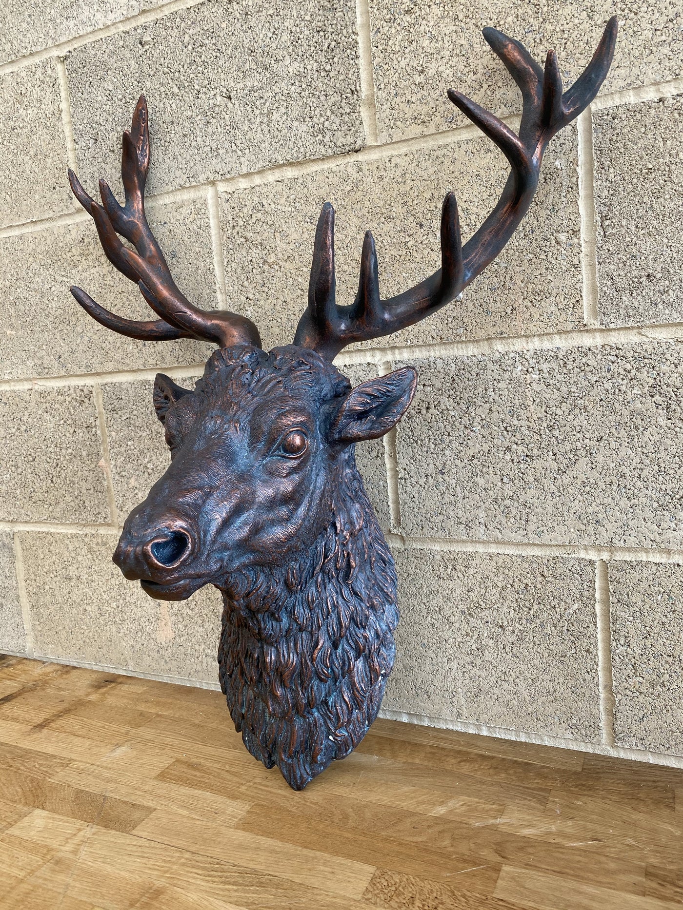 Large Stag Head Bronze - TheArtistsQuarter