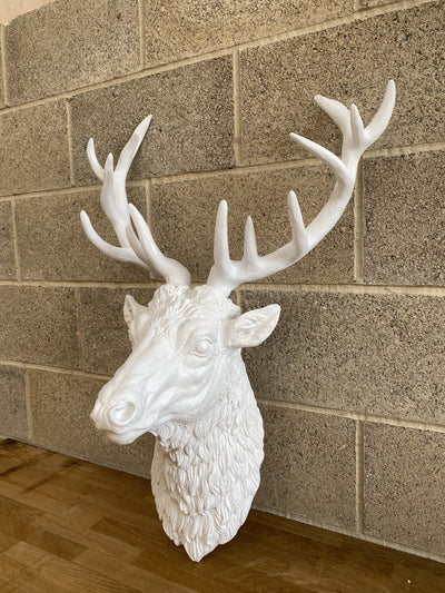 Large Stag Head White - TheArtistsQuarter