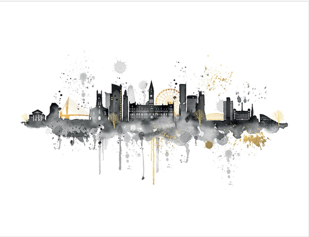 Manchester Skyline By Summer Thornton - TheArtistsQuarter