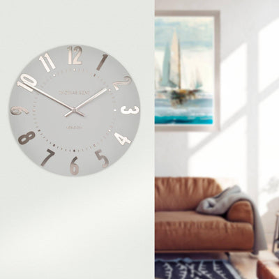 Mulberry 12" Wall Clock in Silver Cloud by Thomas Kent *STOCK DUE JAN* - TheArtistsQuarter