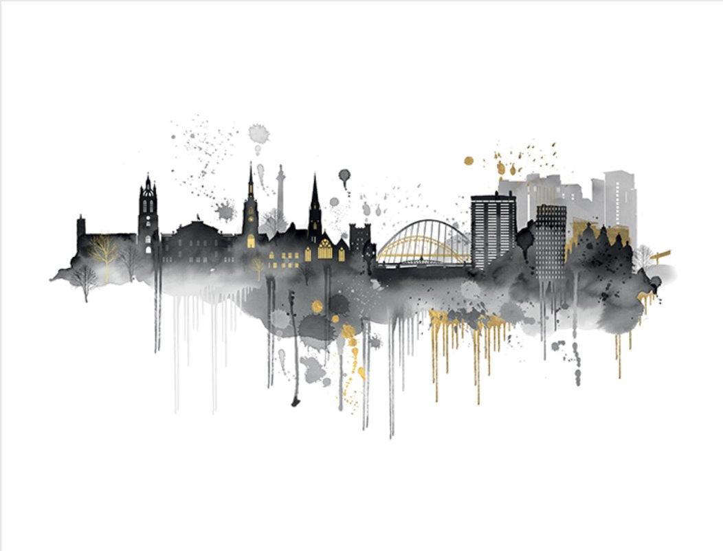 Newcastle Skyline By Summer Thornton - TheArtistsQuarter