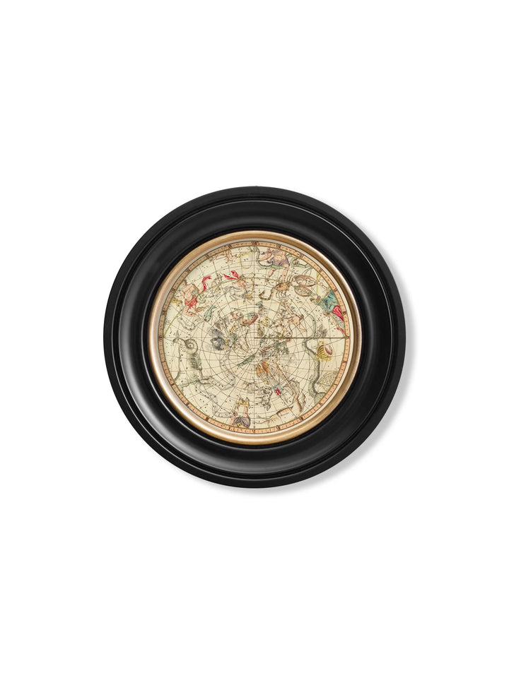 c.1820 Map of Constellations - Round Frame - TheArtistsQuarter