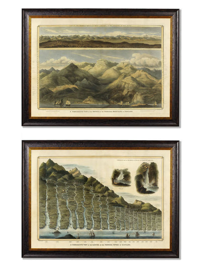 C.1832 SCOTTISH RIVERS AND MOUNTAINS PAIR OF FRAMED PRINTS - TheArtistsQuarter
