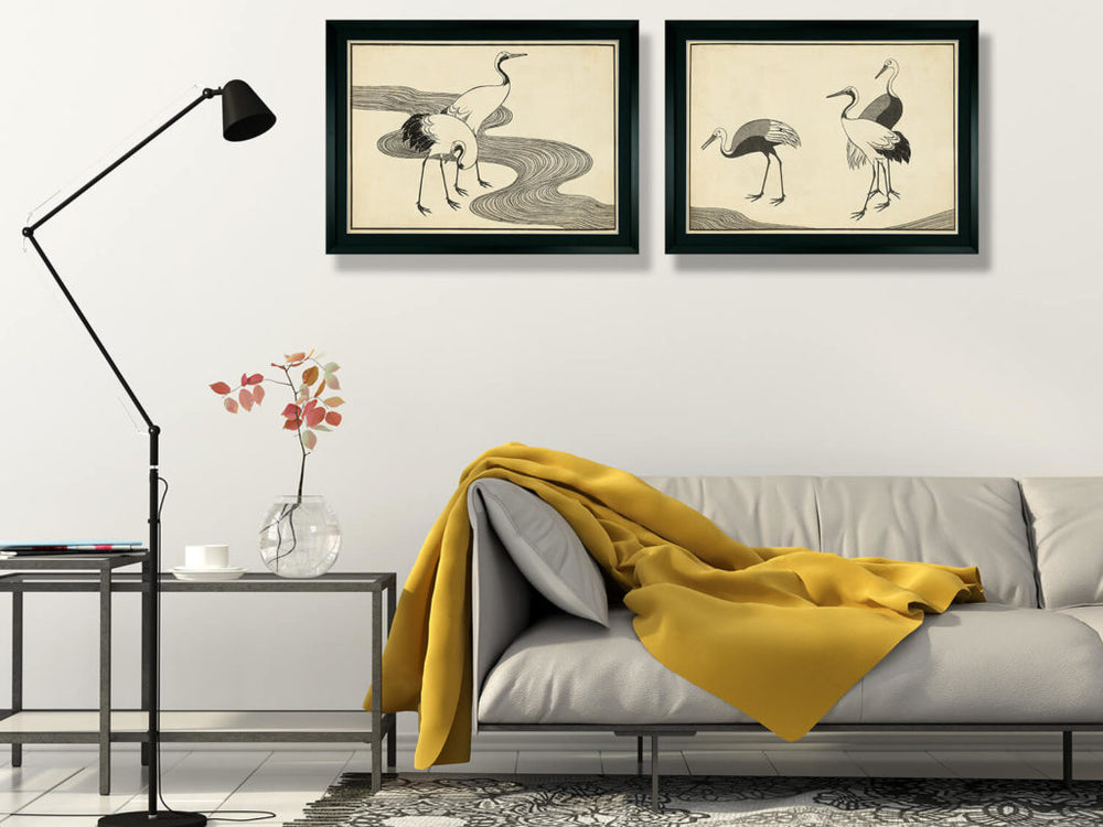 Vintage Japanese Cranes I - TheArtistsQuarter