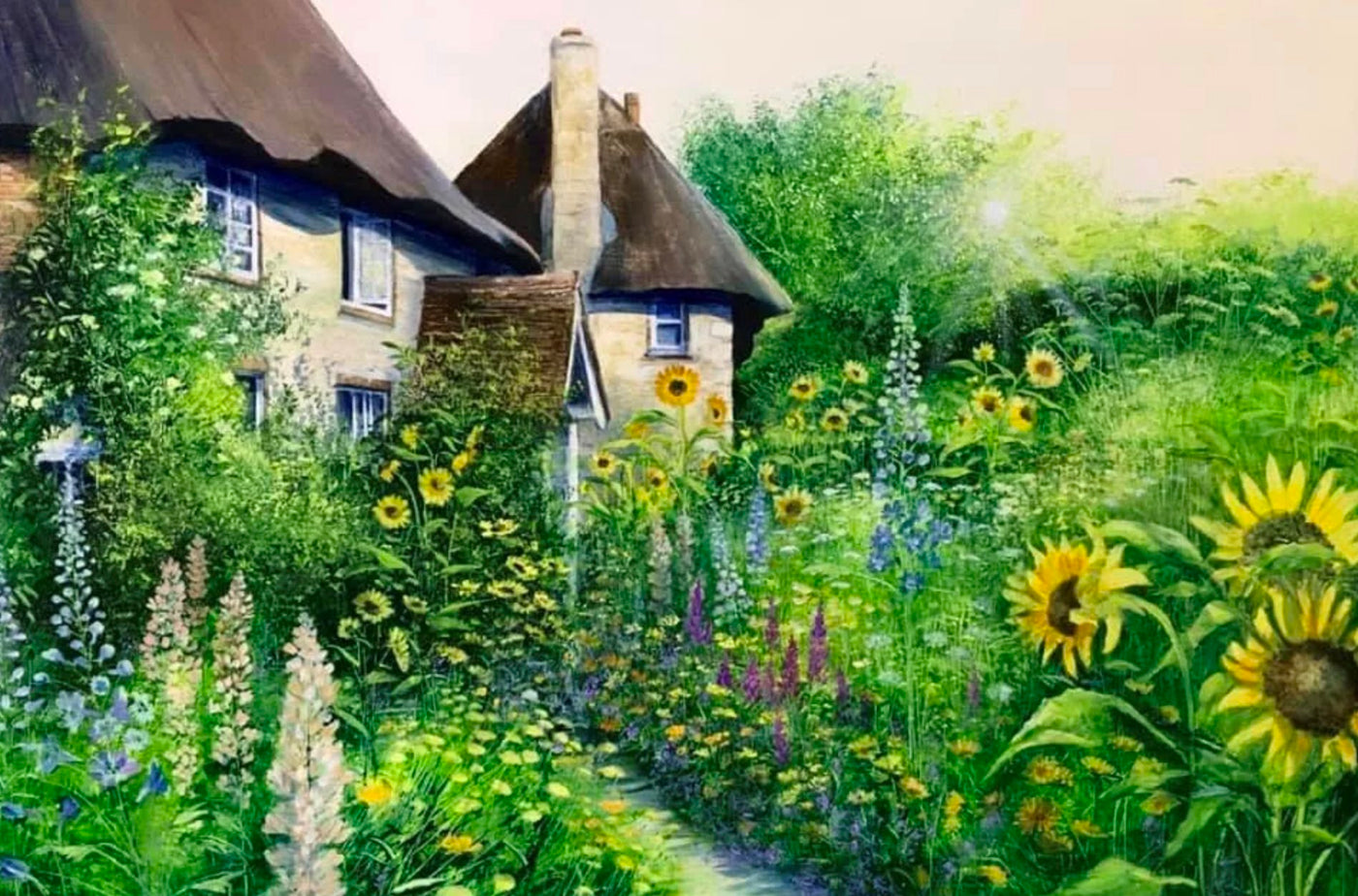 Sunflower Cottages By Heather Howe Limited Edition - TheArtistsQuarter