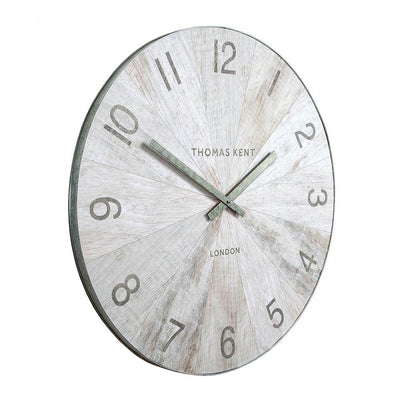 Thomas Kent 30” (76cm) Wharf Wall Clock Pickled Oak - TheArtistsQuarter