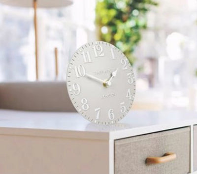 Thomas Kent 6" Arabic Mantel Clock Dove Grey - TheArtistsQuarter
