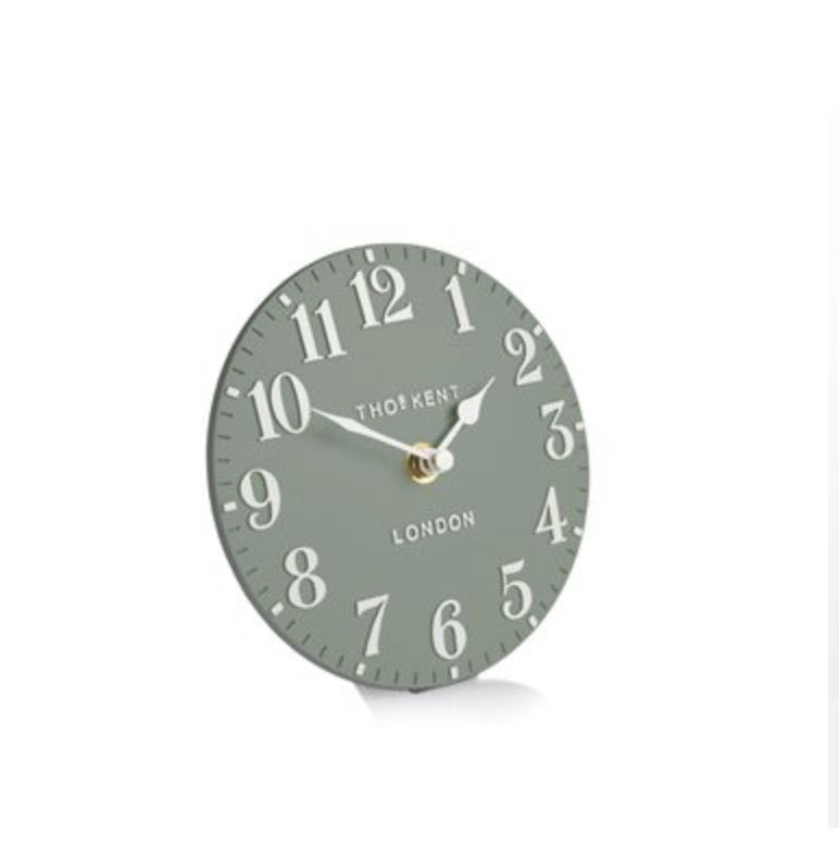 Thomas Kent 6" Arabic Mantel Clock Seagrass - TheArtistsQuarter