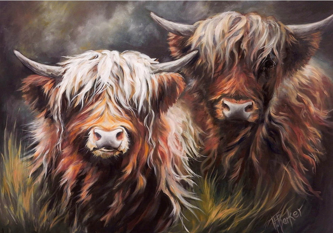 Two Highland Lasses By Hilary Barker *Free, Next Day Delivery** * - TheArtistsQuarter