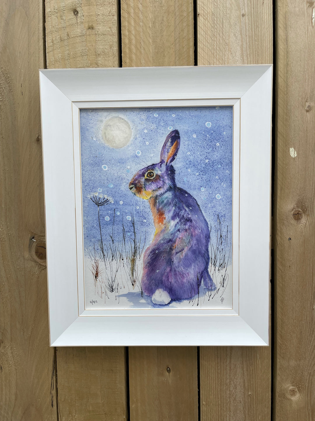 Winter Hare Limited Edition Signed Framed Print By Christine Purdy - TheArtistsQuarter