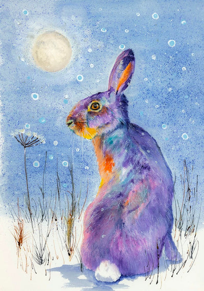 Winter Hare Limited Edition Signed Framed Print By Christine Purdy - TheArtistsQuarter